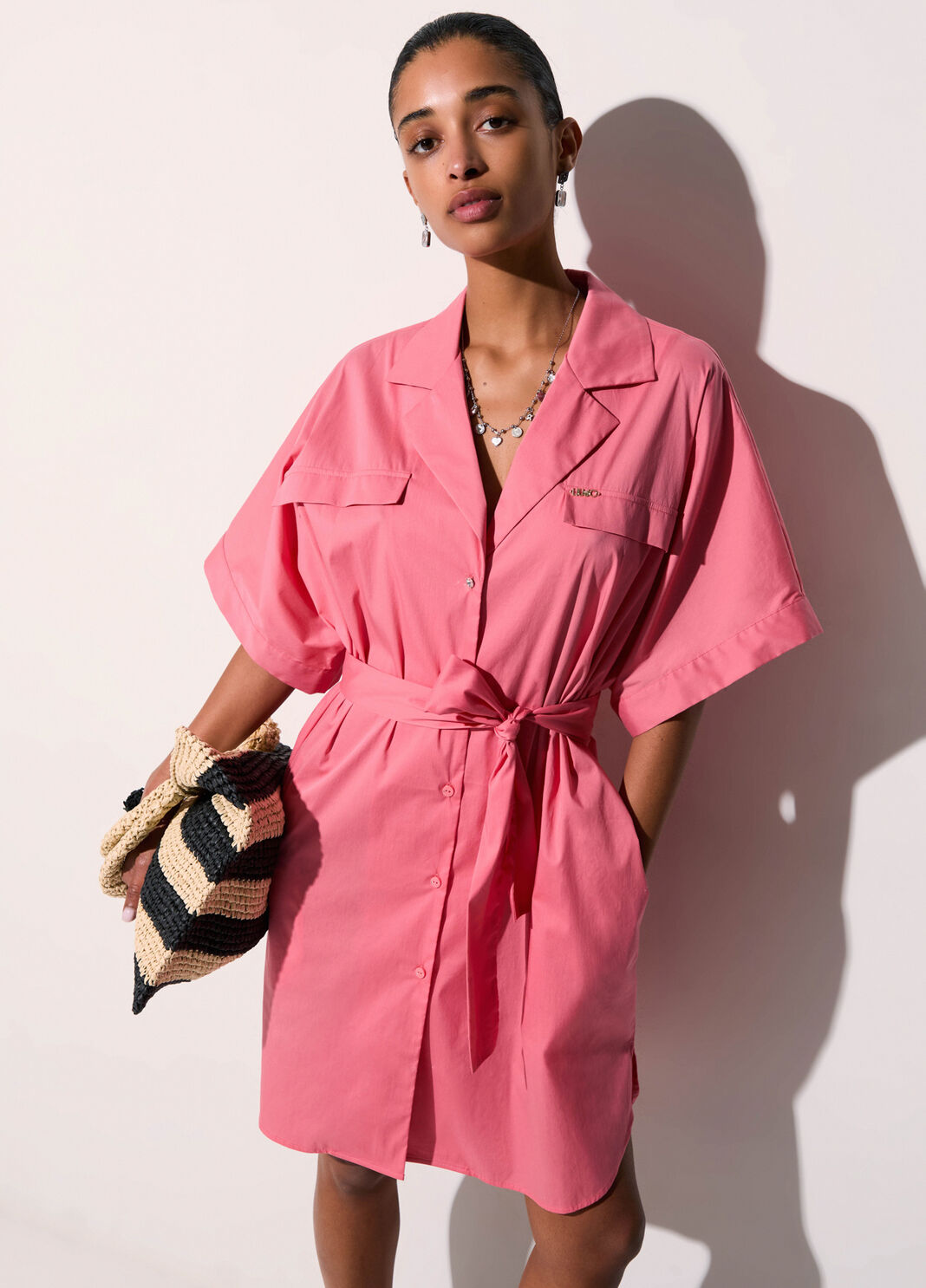 Hemdblusenkleid mit G&uuml;rtel Rosa Liu Jo - large image number 3