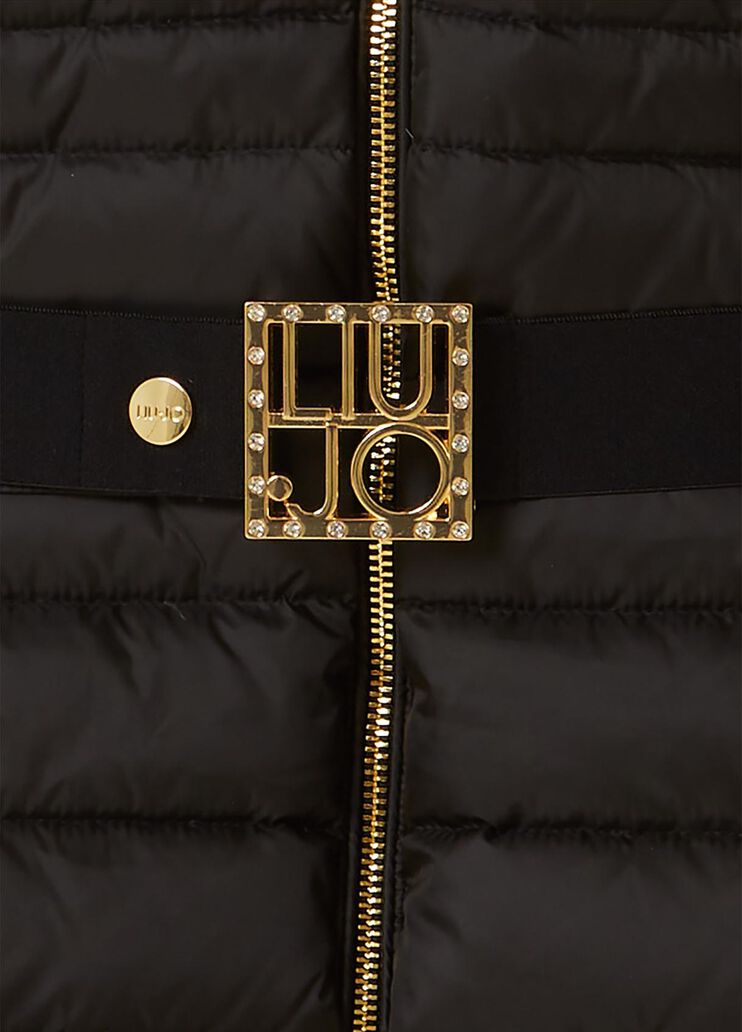 Longline down jacket with hood Black Liu Jo - large image number 2