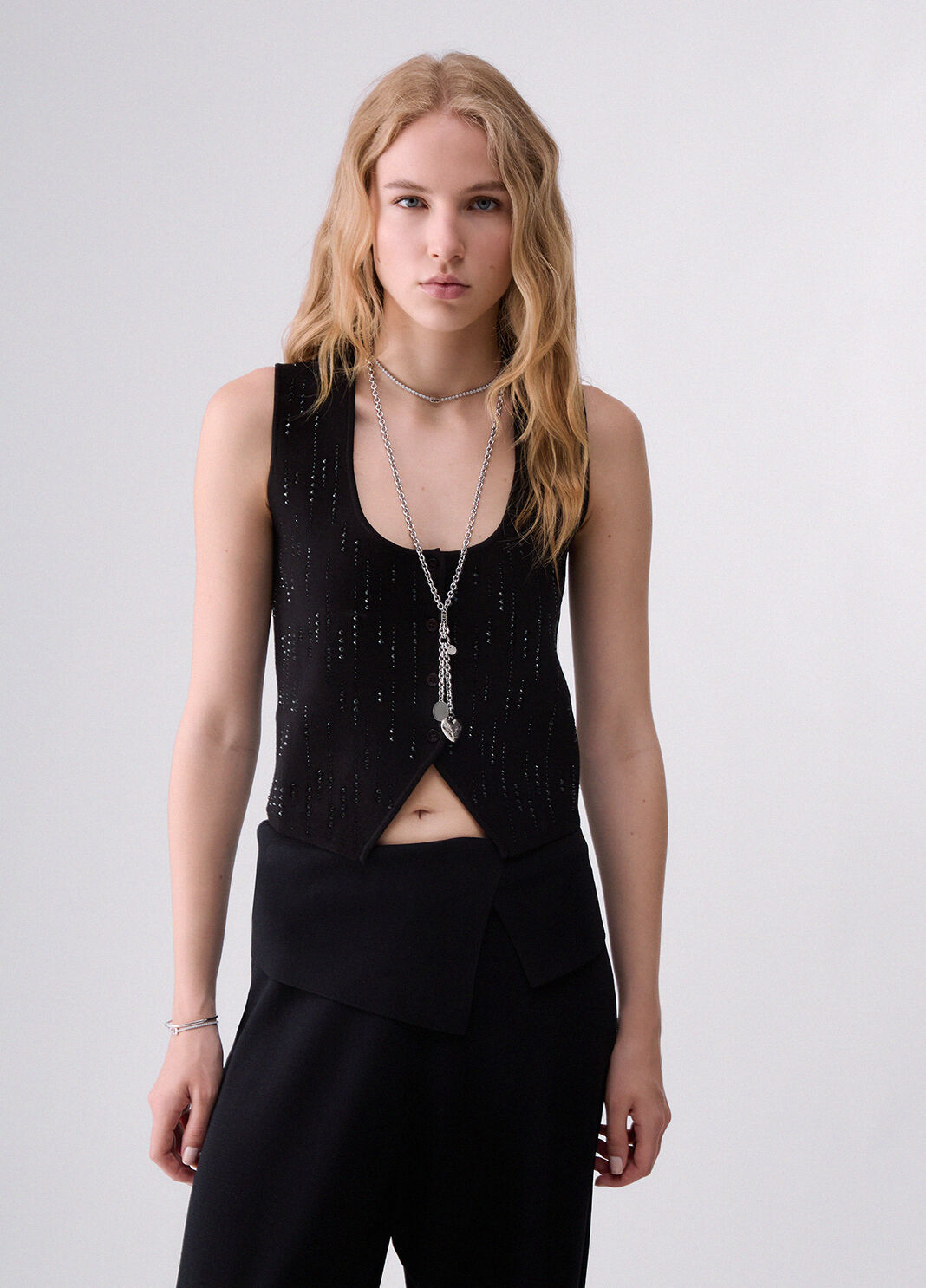 Gilet with gemstones black Liu Jo - large image number 0