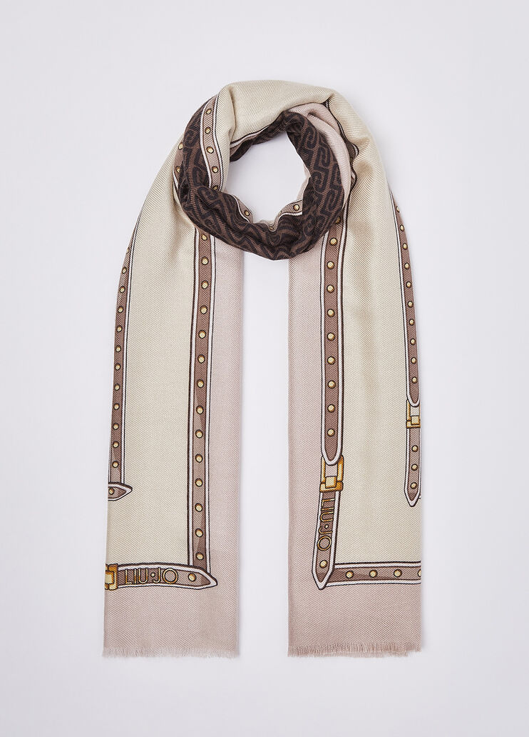 Stole with monogram logo rose quartz Liu Jo - medium