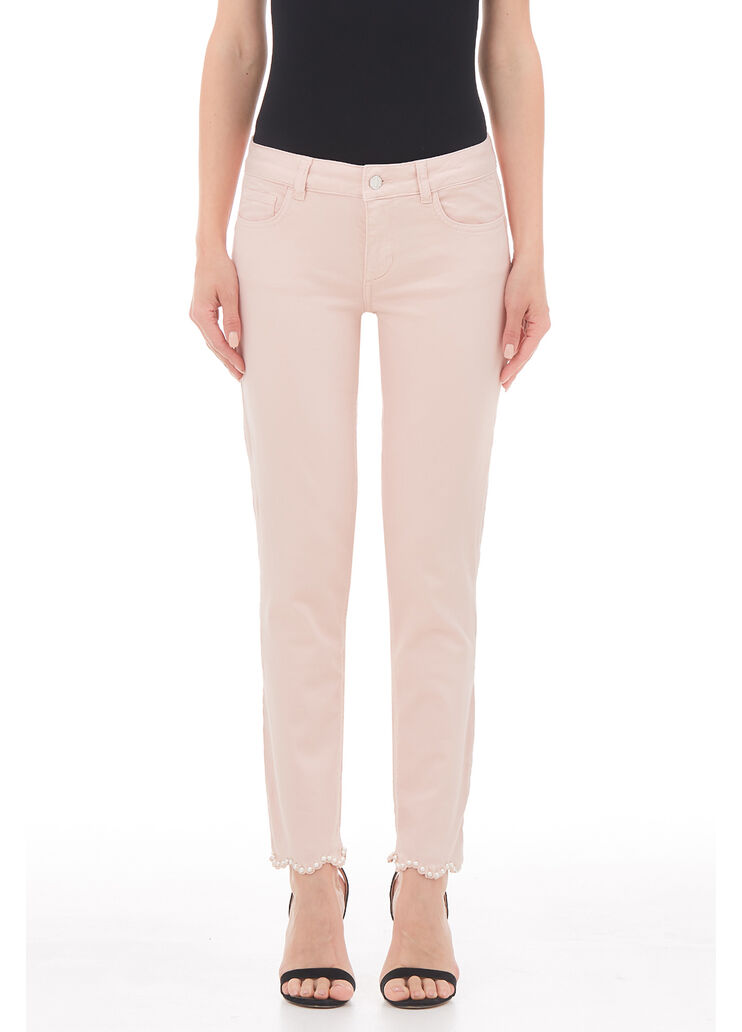 Pantalon skinny avec applications rose poudre et perles Liu Jo - large image number 0
