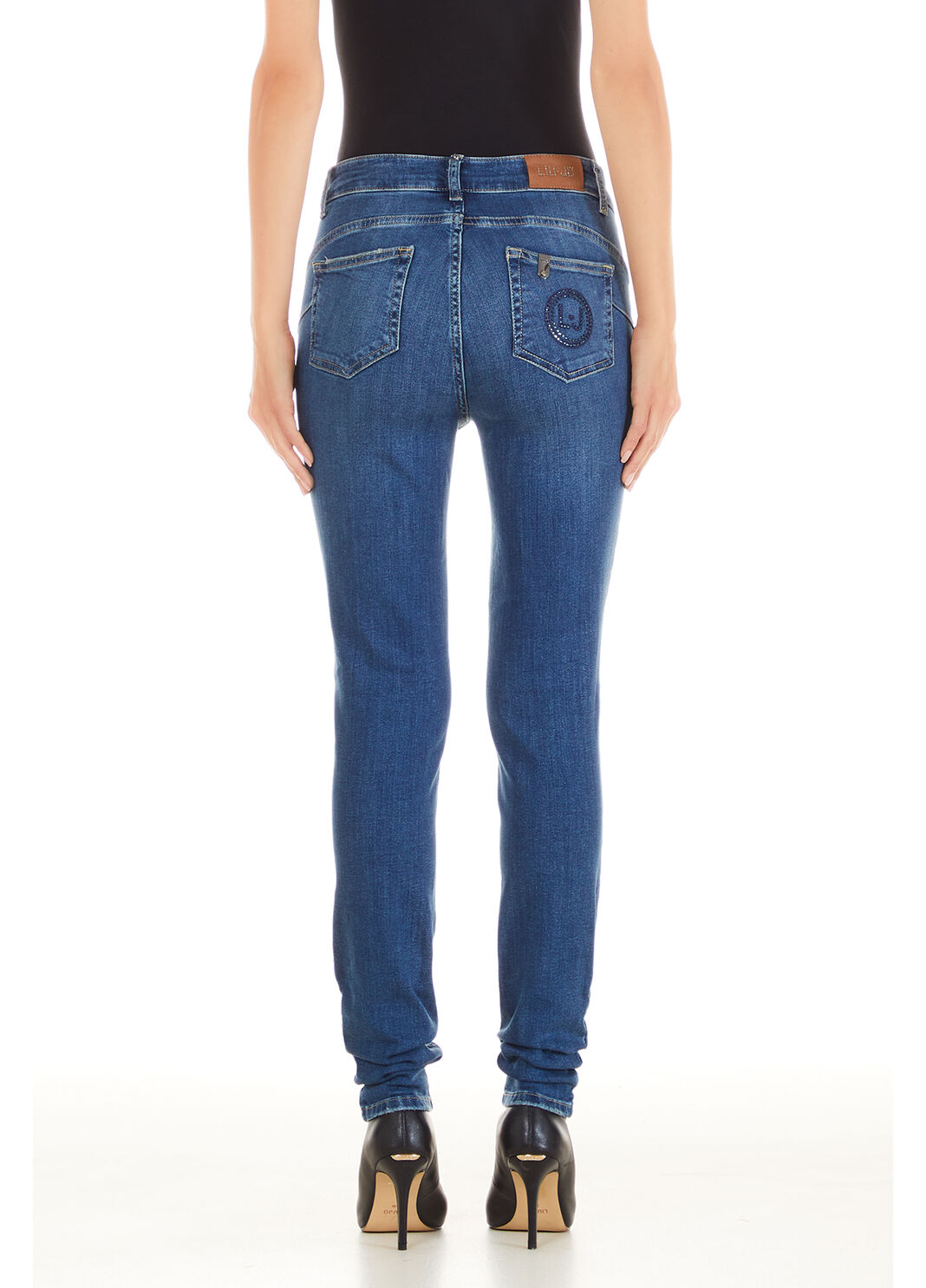 Джинсы скинни со стразами синий деним Liu Jo - large image number 1