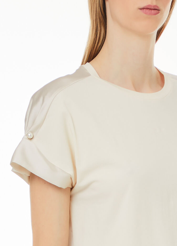Camiseta con perlas beige claro Liu Jo - large image number 2