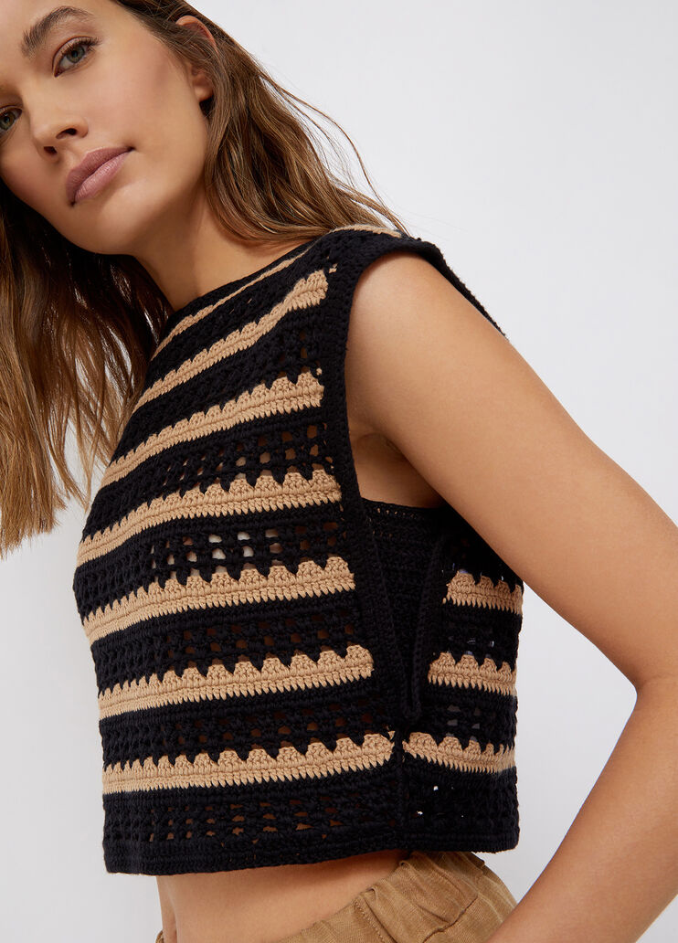 H&auml;kelpullover Schwarz/Beige Liu Jo - large image number 2