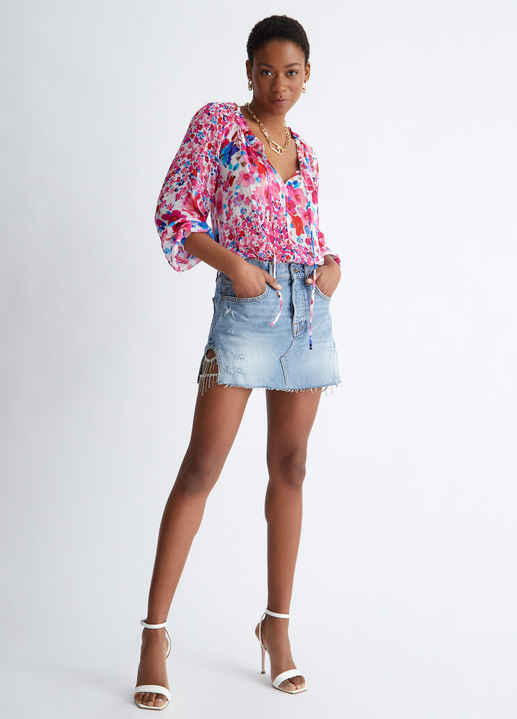 Eco-friendly denim mini skirt blue denim Liu Jo - look Eco-friendly denim mini skirt blue denim Liu Jo - look