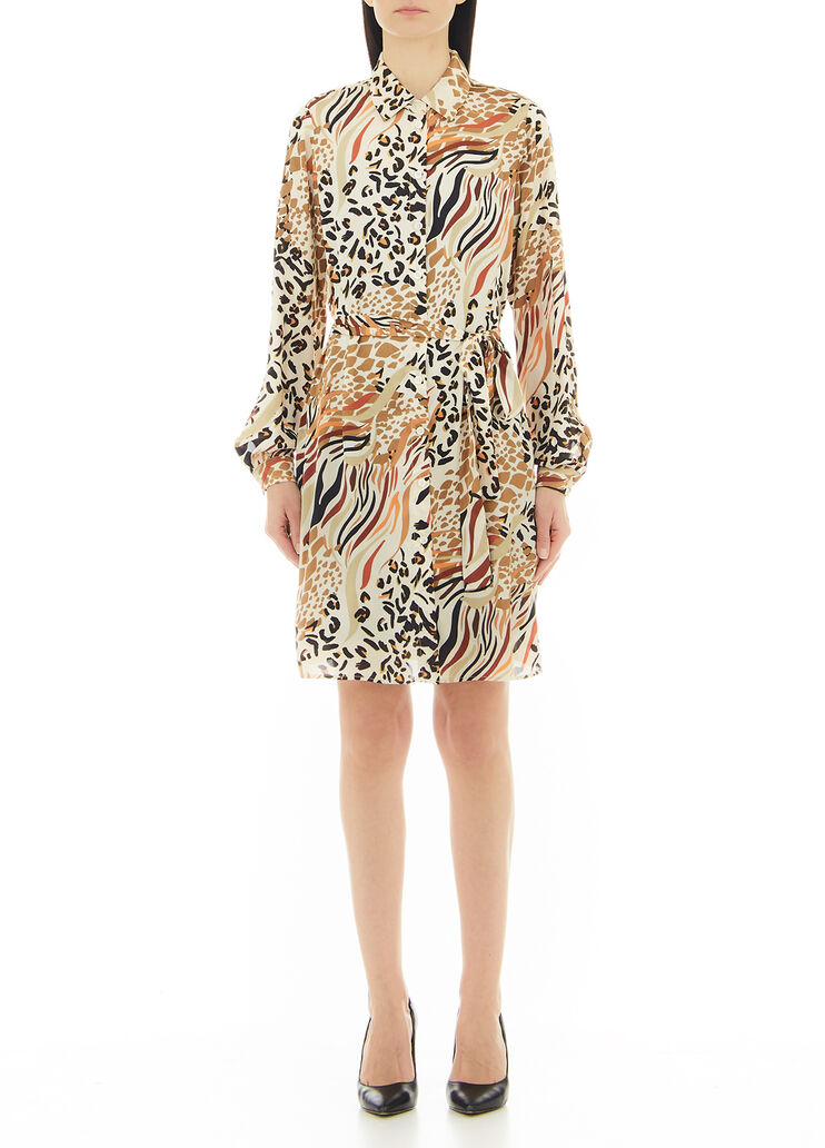 Satin shirt dress leopard print Liu Jo - large image number 0  Satin shirt dress leopard print Liu Jo - large image number 0