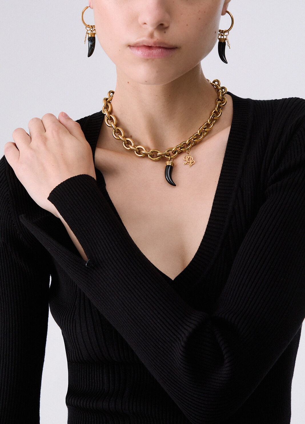 V-neck jumper black Liu Jo - large image number 4