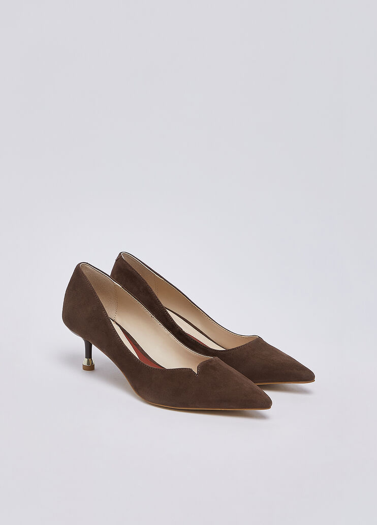 D&eacute;collet&eacute; in camoscio con tacco basso ebano Liu Jo - medium