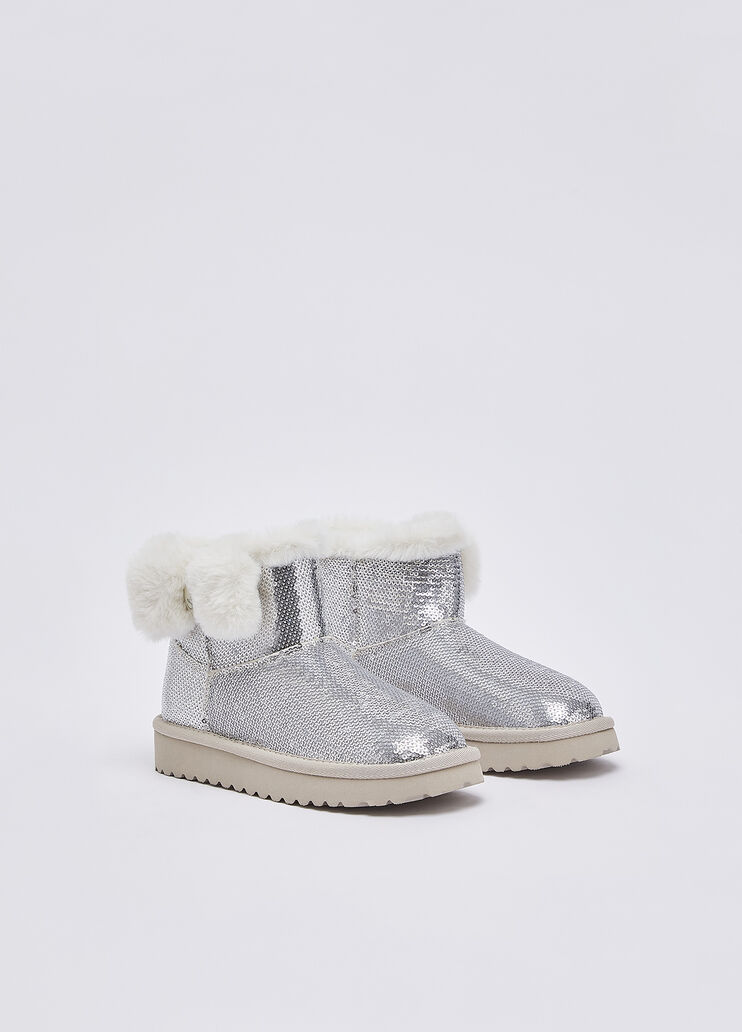 Warm ankle boots with sequins silver Liu Jo - medium
