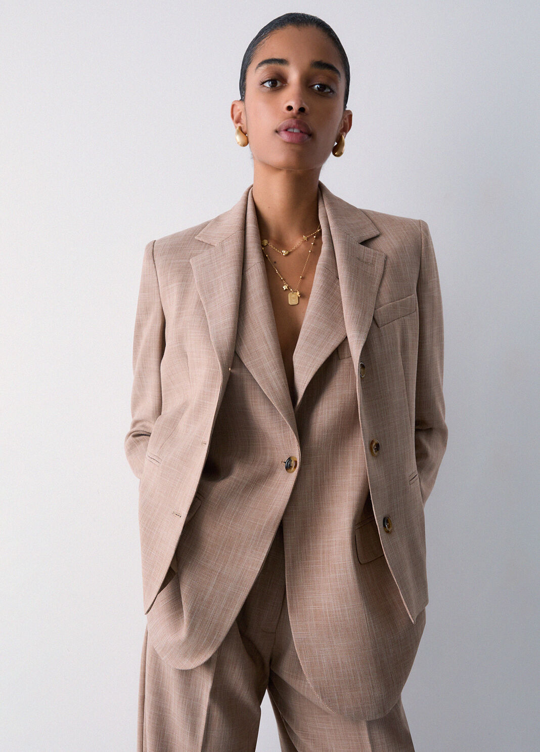 M&eacute;lange fabric blazer biscuit Liu Jo - large image number 3