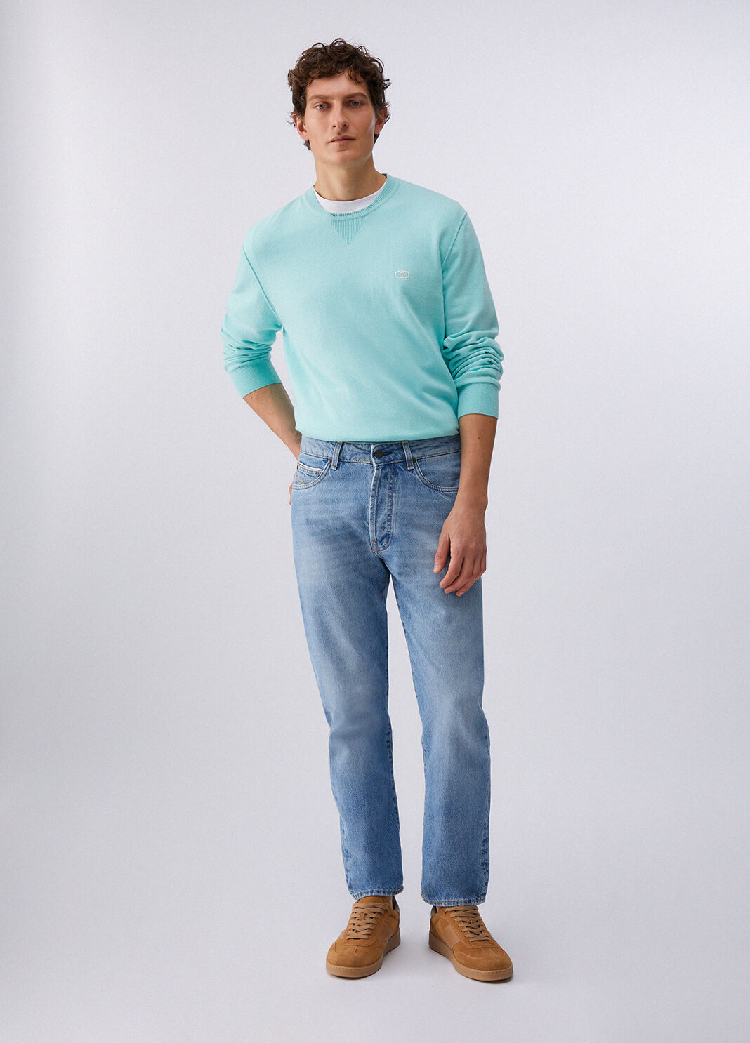 Cotton and cashmere sweater mint green Liu Jo - large image number 5