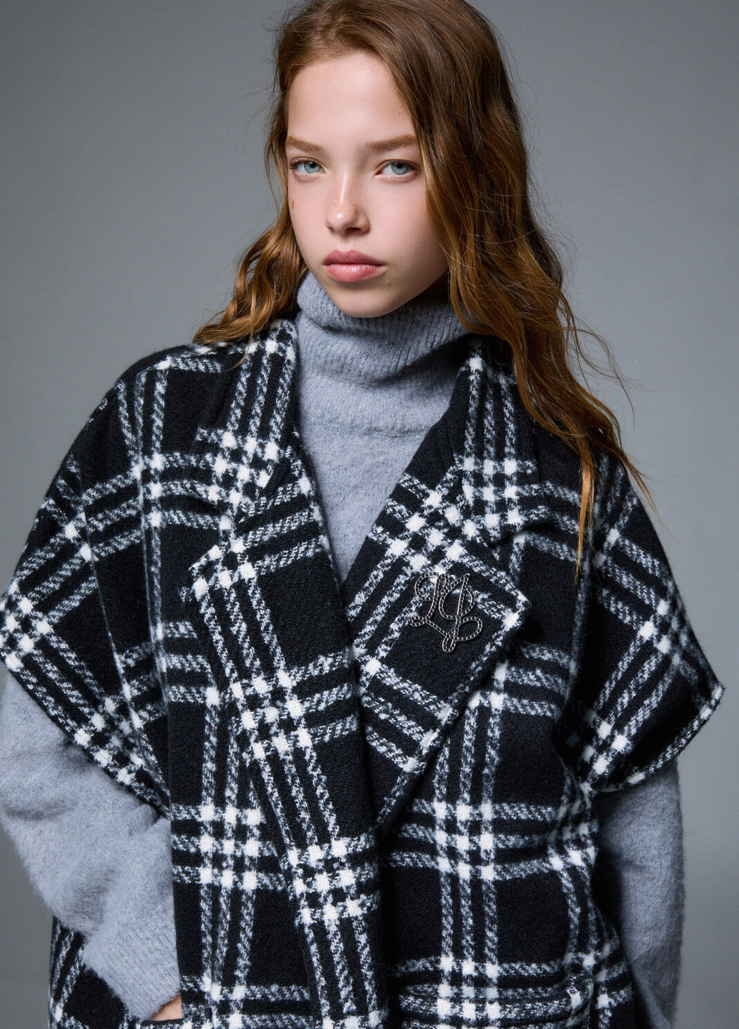 Poncho lang Jacquard schwarz Liu Jo - large image number 3