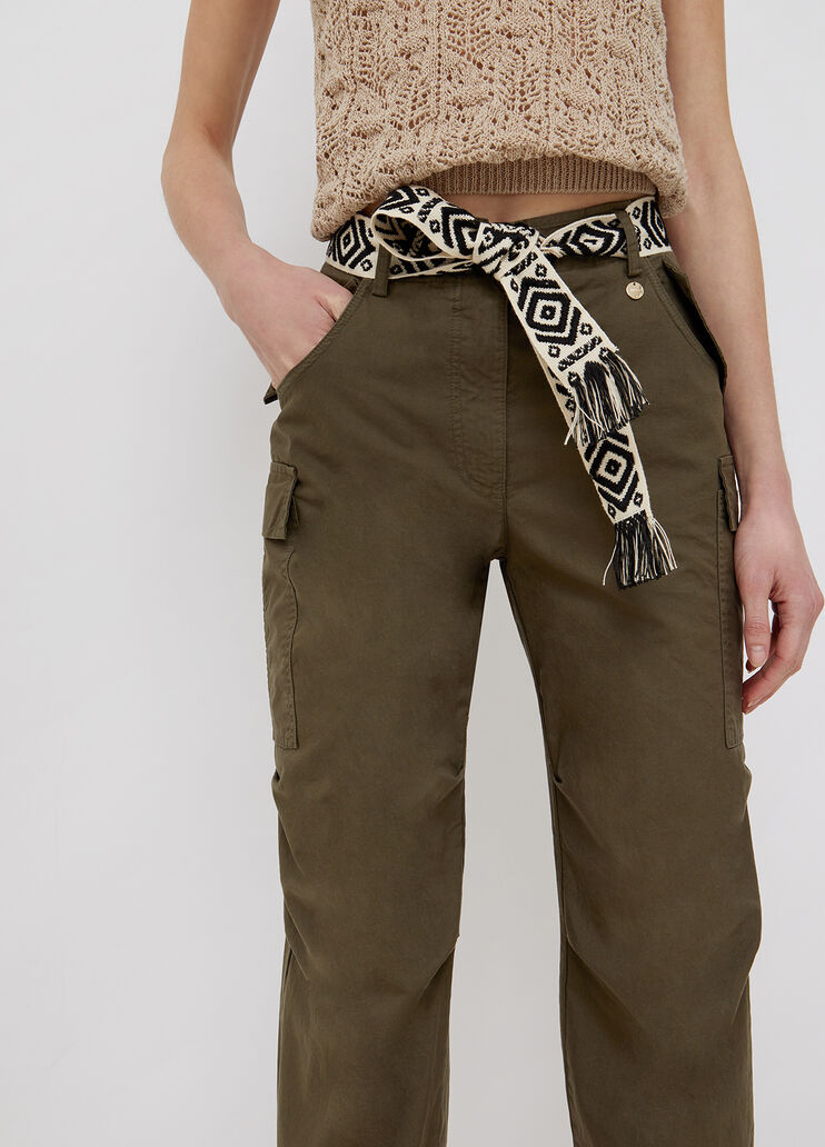 Cargo trousers with belt