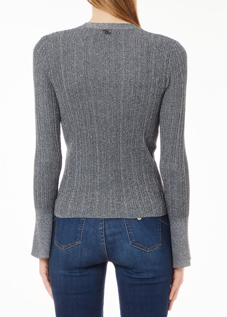 Cárdigan de punto con lurex® gris Liu Jo - medium Cárdigan de punto con lurex® gris Liu Jo - medium