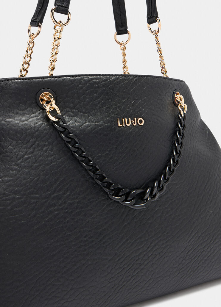 Medium tote bag with jewel chain black Liu Jo - medium Medium tote bag with jewel chain black Liu Jo - medium