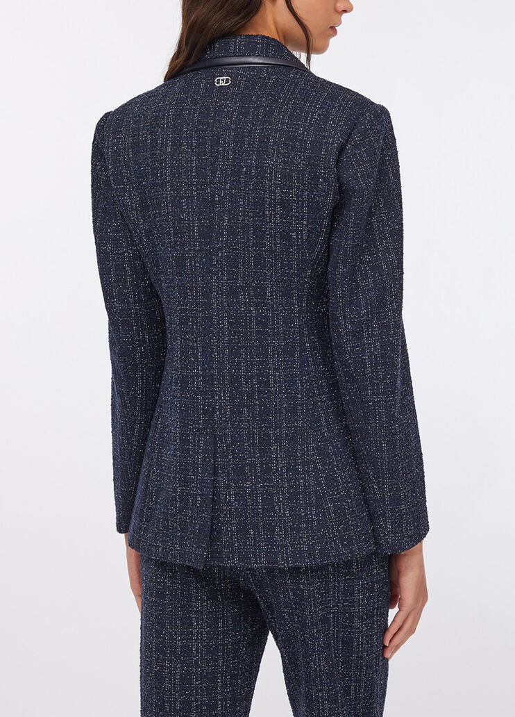Elegant jacket in boucl&eacute; dark blue Liu Jo - medium