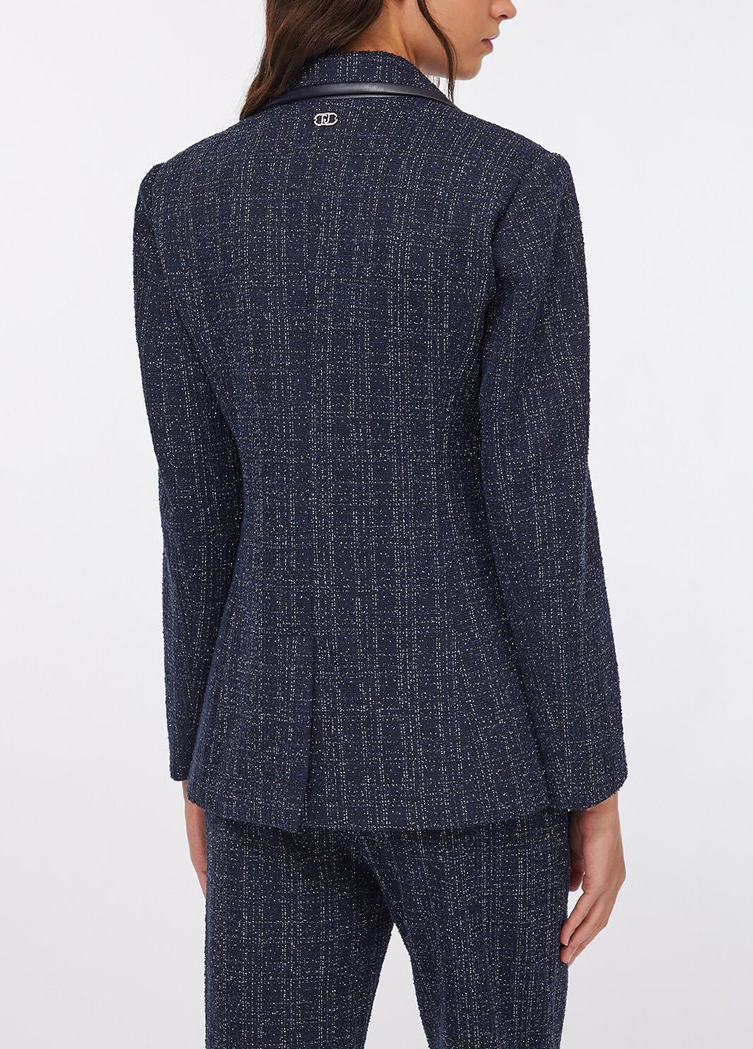Elegant jacket in boucl&eacute; dark blue Liu Jo - large image number 1