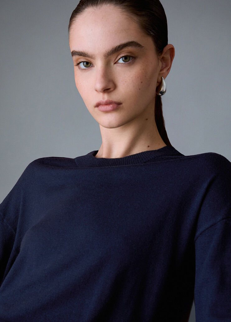 Wool Blend Sweater dark blue Liu Jo - medium