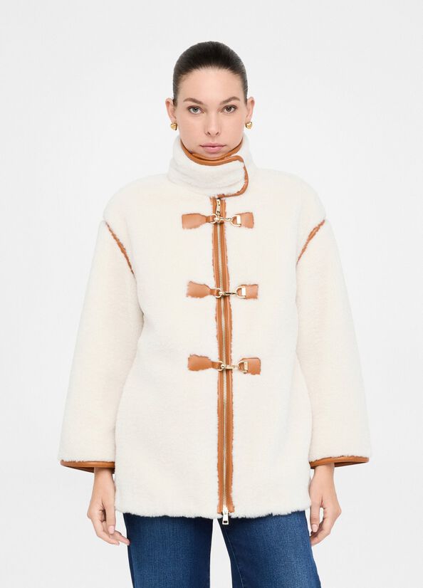 Teddy fabric jacket light beige Liu Jo - large image number 0