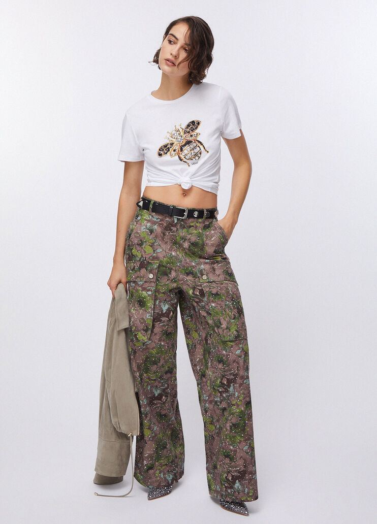 T-Shirt mit Print und Applikationen Biene Liu Jo - large image number 5