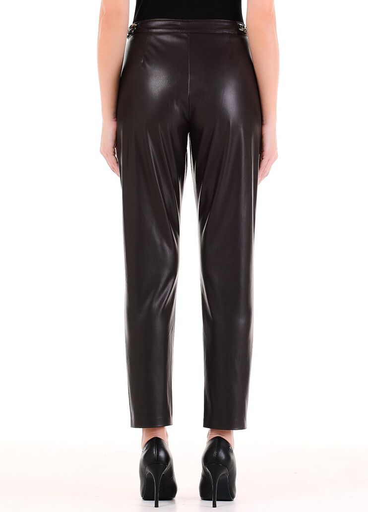 Pantalón de tejido revestido chocolate negro Liu Jo - large image number 1 Pantalón de tejido revestido chocolate negro Liu Jo - large image number 1