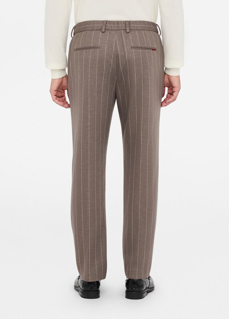 Pantalon en laine et coton à rayures marron Liu Jo - large image number 1 Pantalon en laine et coton à rayures marron Liu Jo - large image number 1