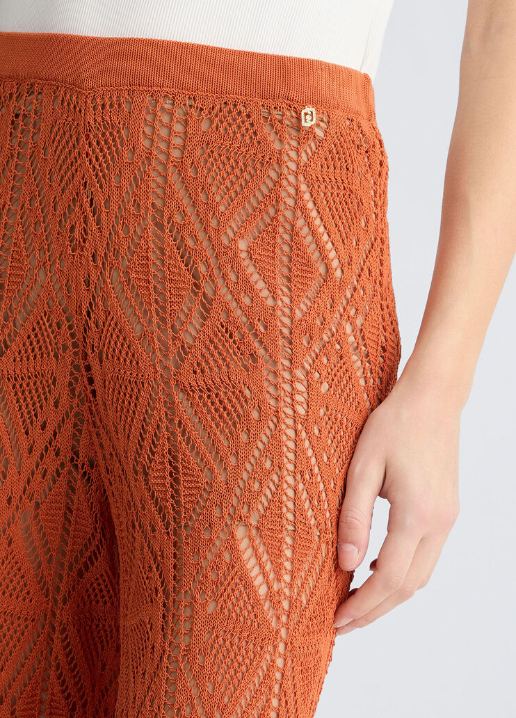 Crochet trousers terracotta Liu Jo - large image number 2 Crochet trousers terracotta Liu Jo - large image number 2