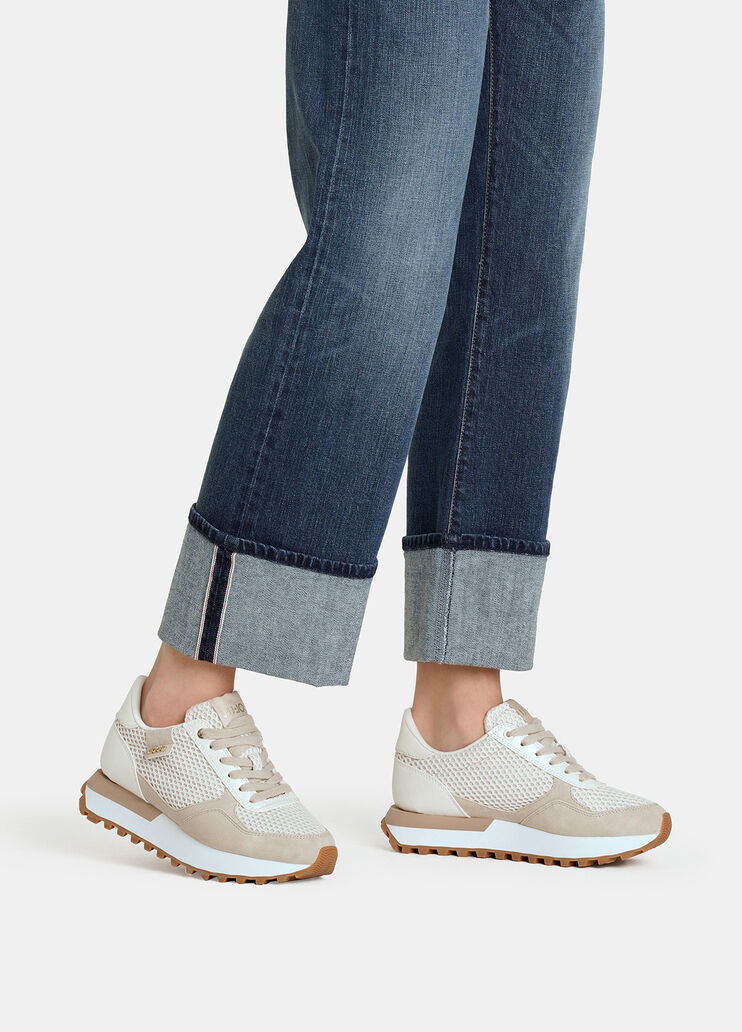 Glitter mesh sneakers milk Liu Jo - large image number 0