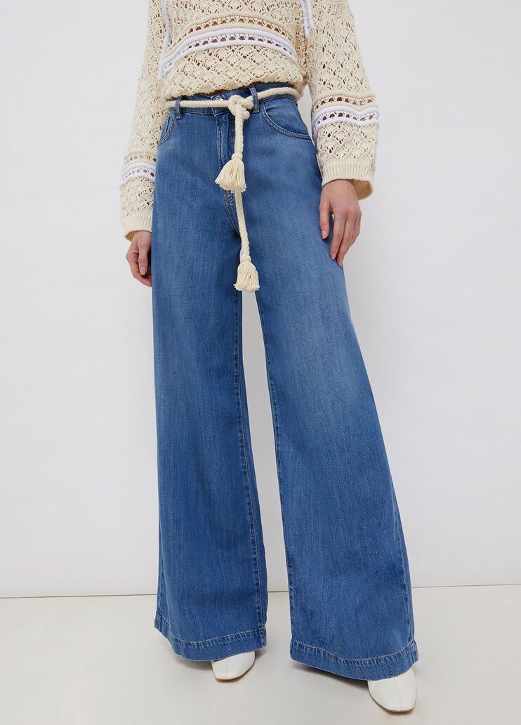 Экологичные джинсы палаццо синий деним Liu Jo - large image number 0