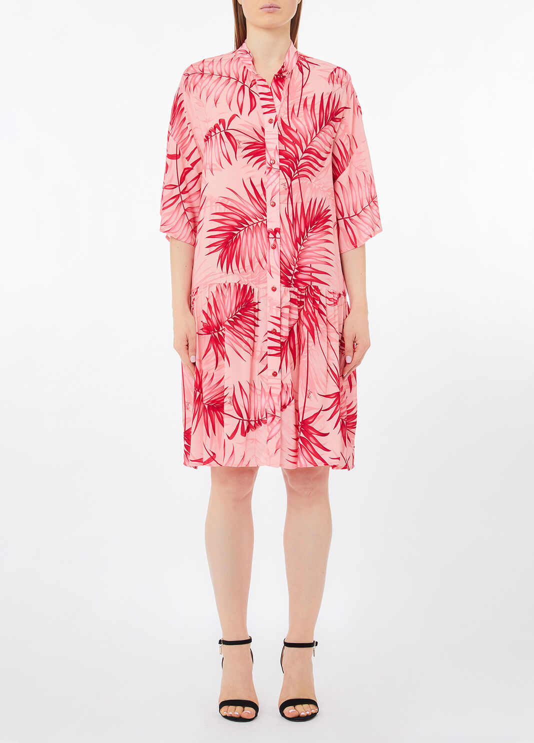 Shirt dress with palm print pink palm trees Liu Jo - large image number 0