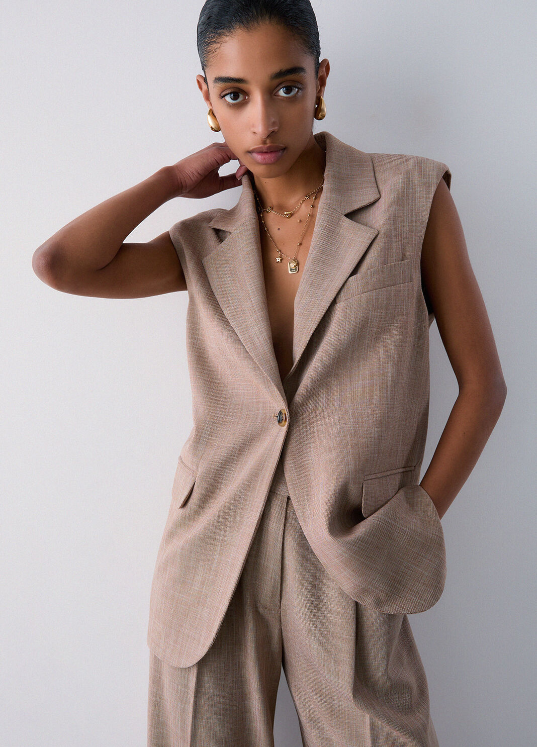 Vest with scarf biscuit Liu Jo - large image number 2