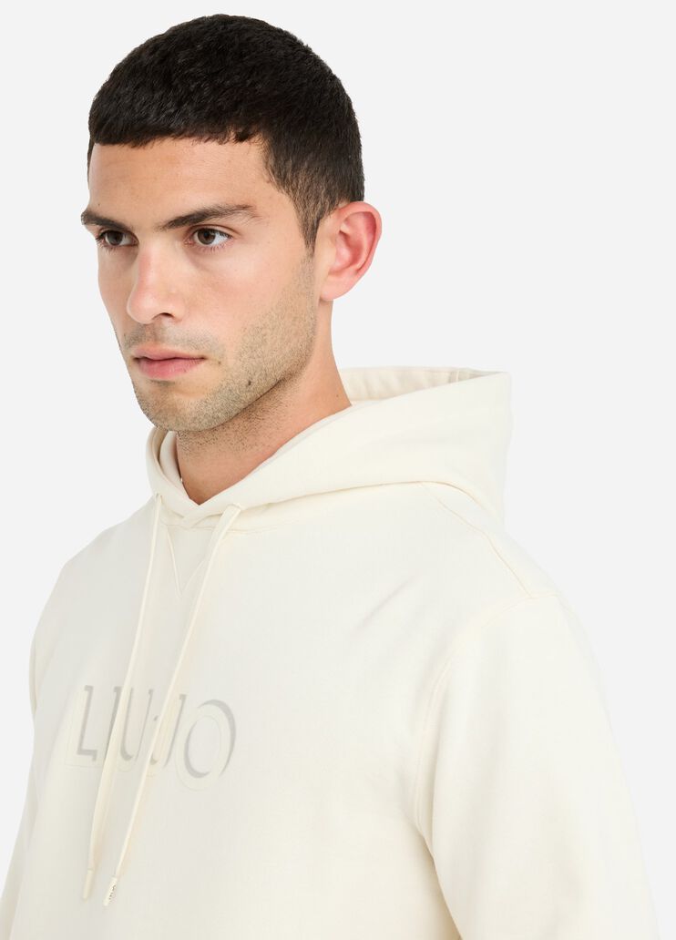 Hooded sweatshirt with logo white Liu Jo - large image number 4 Hooded sweatshirt with logo white Liu Jo - large image number 4