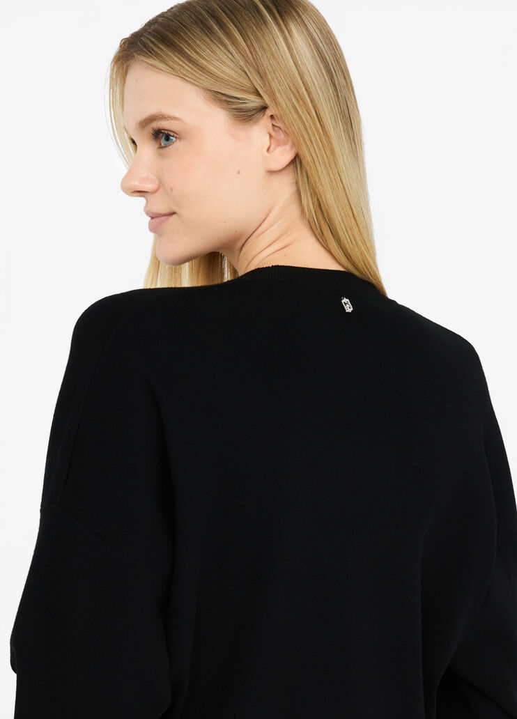 Pullover mit eingefassten Schmucksteinen Schwarz Liu Jo - large image number 4