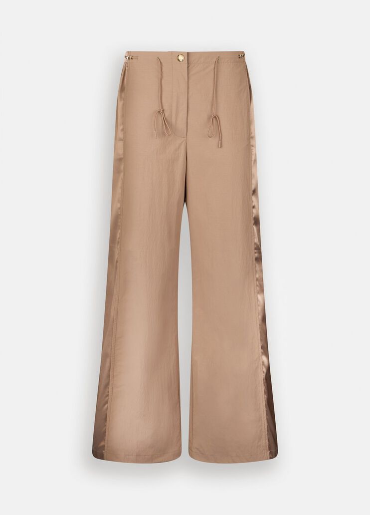 Pantalon de jogging en nylon et satin chocolat au lait Liu Jo - large image number 6 Pantalon de jogging en nylon et satin chocolat au lait Liu Jo - large image number 6