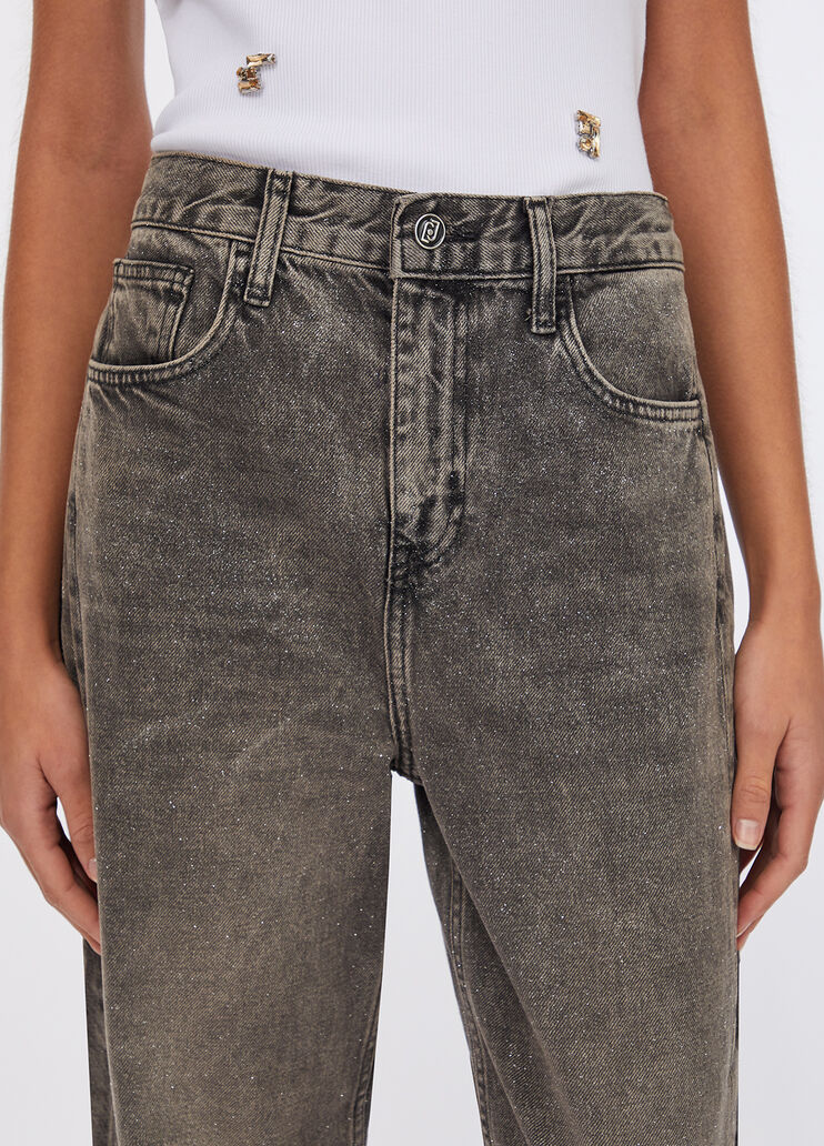 Boyfriend jeans with glittery detailing blue denim Liu Jo - large image number 2