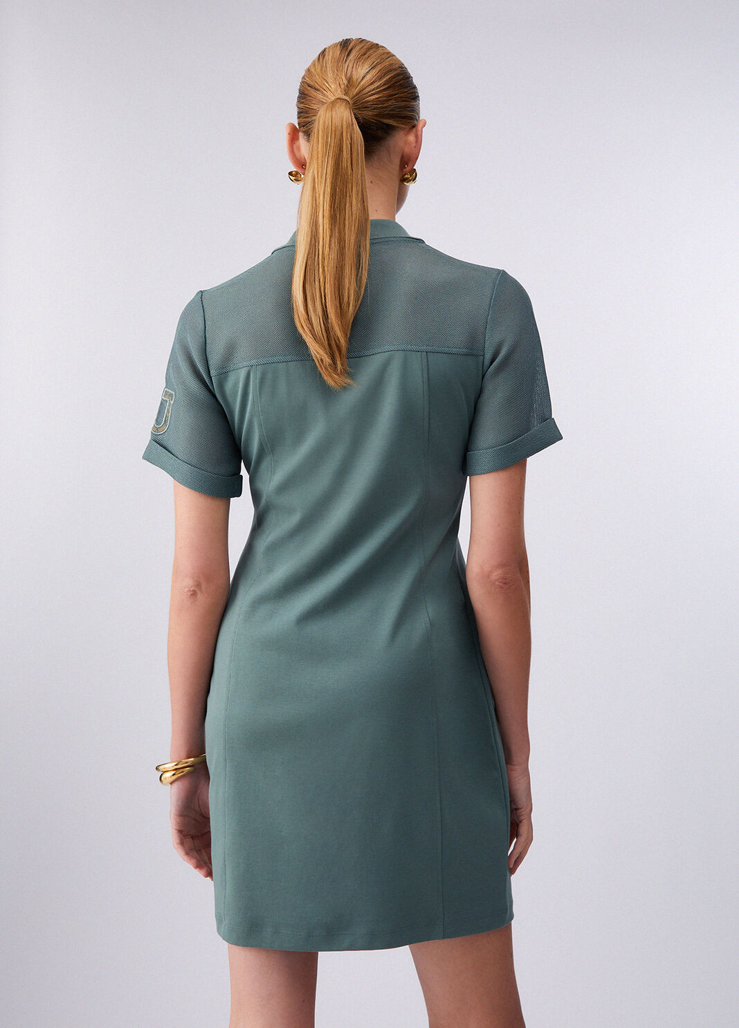 Robe courte avec zip vert militaire Liu Jo - large image number 1