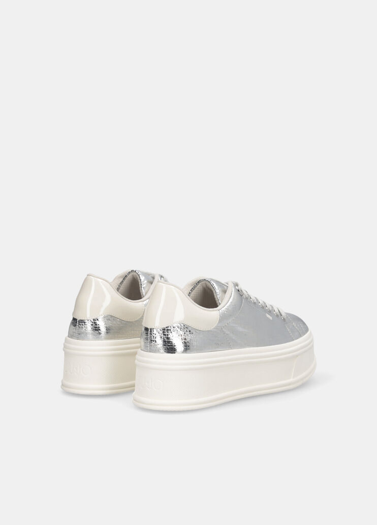 Cracked-effect sneakers silver Liu Jo - large image number 3 Cracked-effect sneakers silver Liu Jo - large image number 3