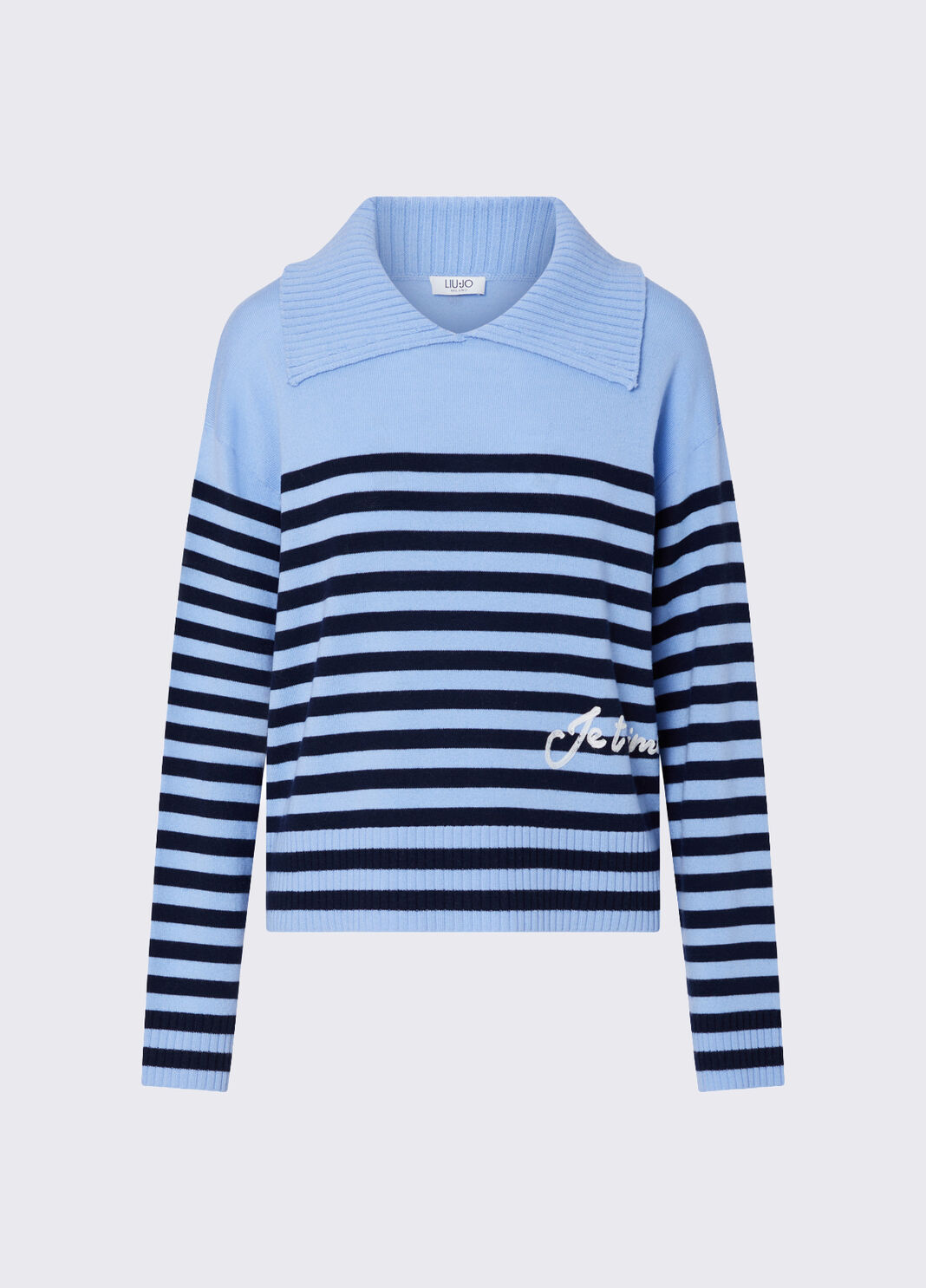 Knit striped with embroidery light blue Liu Jo - large image number 6