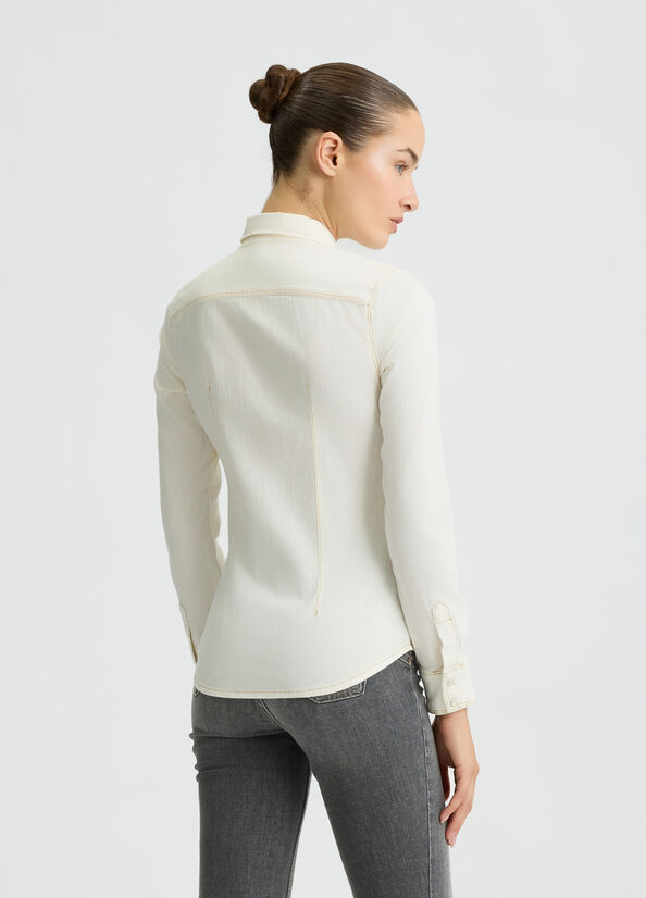 Denim shirt white wool Liu Jo - large image number 1