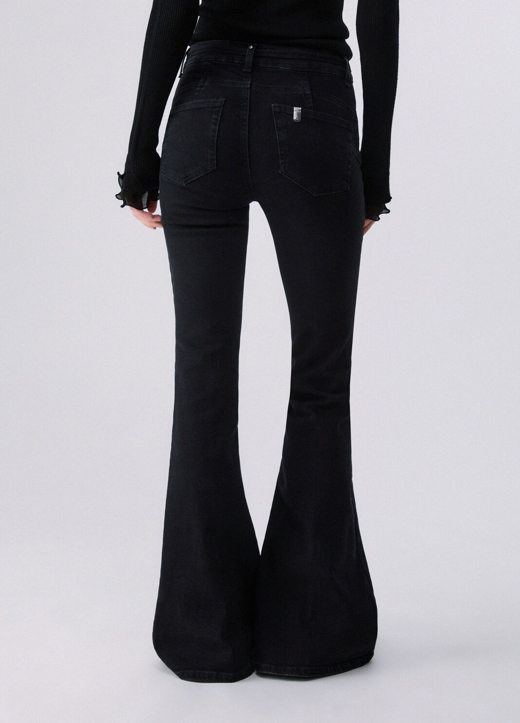 High-waisted bootcut jeans black denim Liu Jo - large image number 1