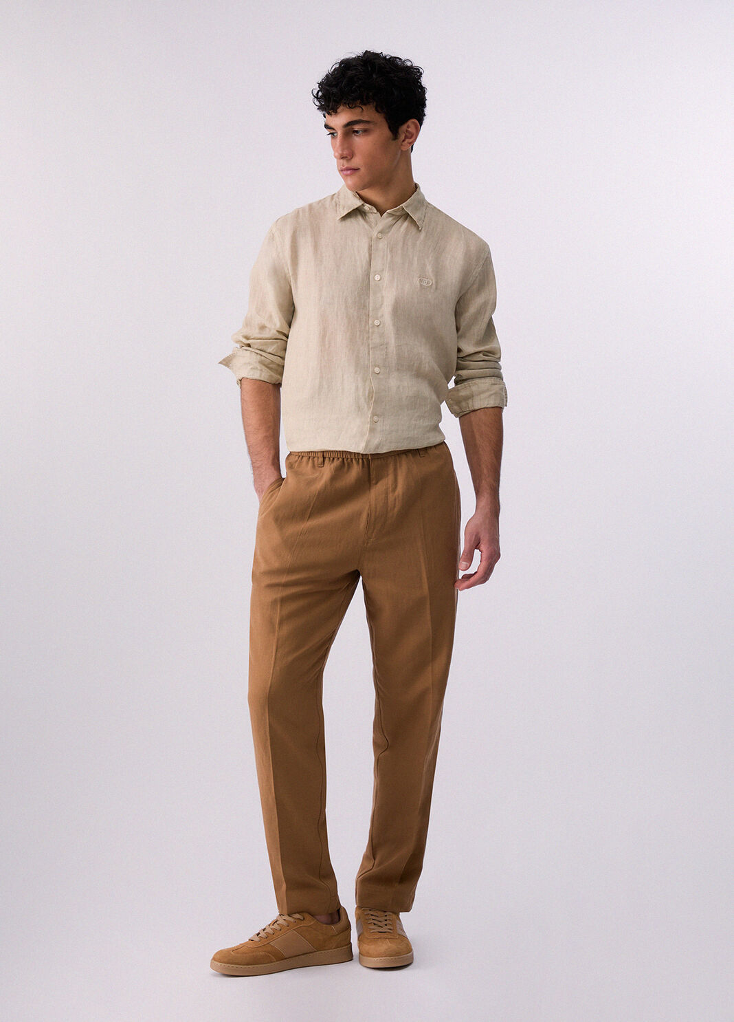 Linen-blend trousers cognac Liu Jo - large image number 5