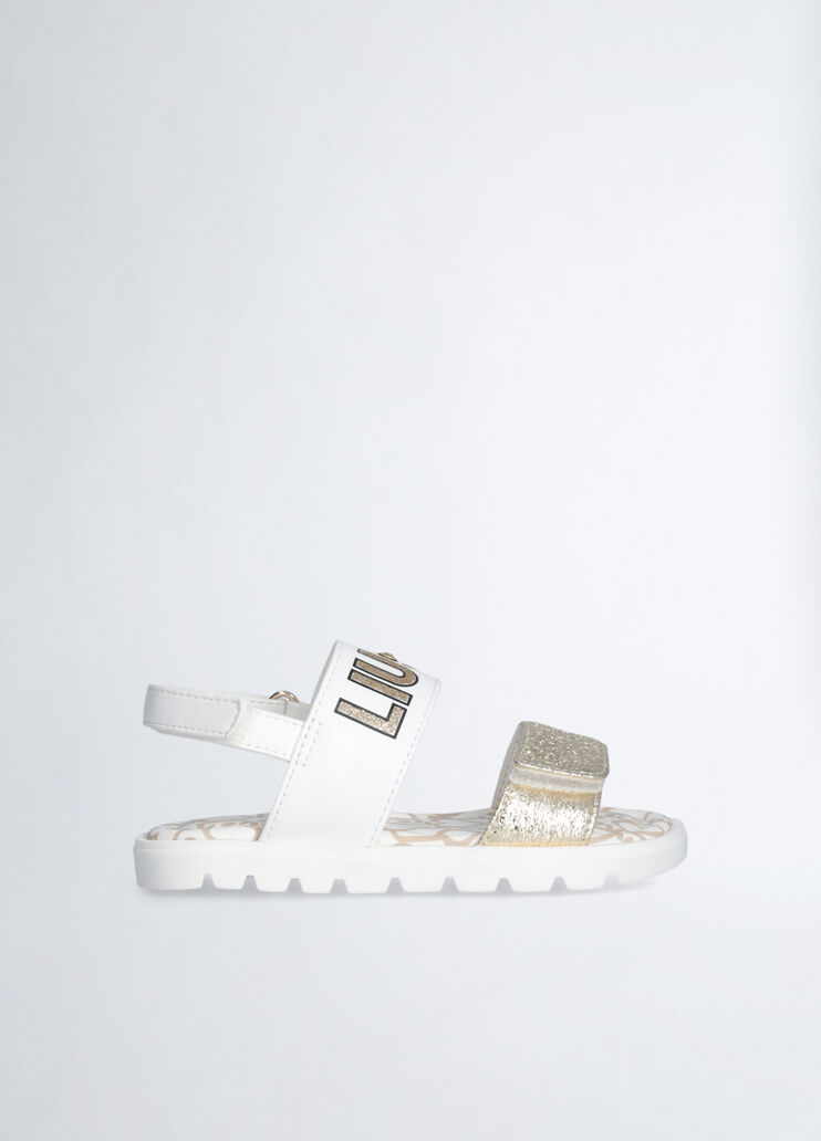 Girls’ sandals with maxi-logo white/gold colour Liu Jo - medium Girls’ sandals with maxi-logo white/gold colour Liu Jo - medium