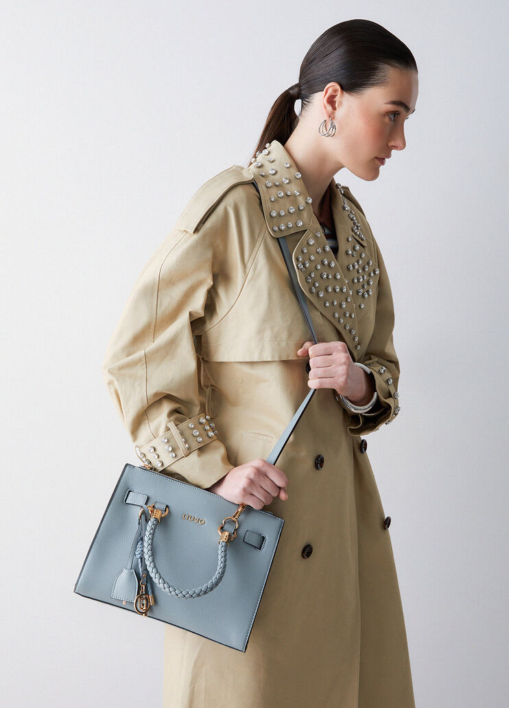 Borsa satchel piccola con charms azzurro Liu Jo - medium