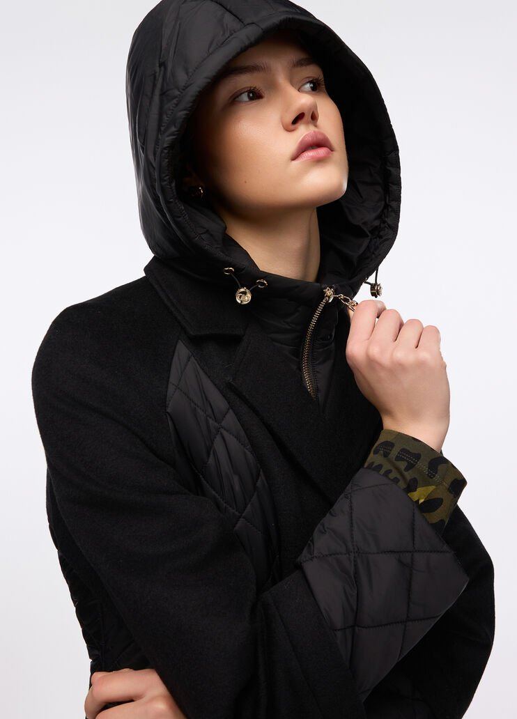 Mantel mit gesteppten Nyloneinsätzen Schwarz Liu Jo - medium