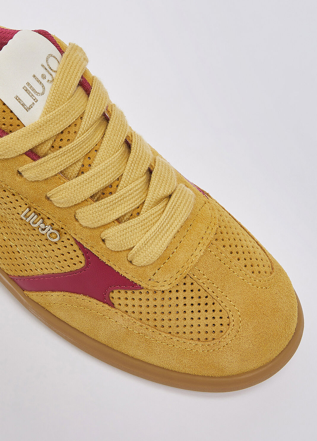 Perforated suede sneakers yellow Liu Jo - large image number 4
