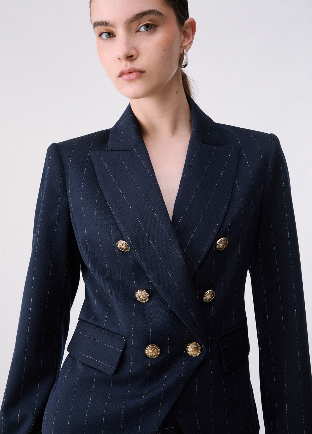 Pinstripe Double-Breasted Blazer blue pinstripe Liu Jo - large image number 4