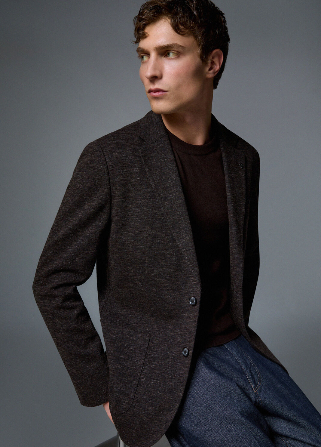 Jacket in piqu&eacute; jersey brown Liu Jo - large image number 3