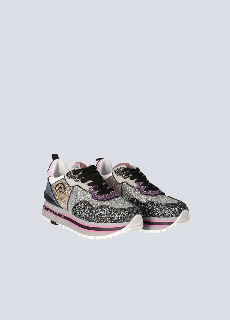 Sneakers with glitter Azure blue and grey glitter Liu Jo - large image number 1 Sneakers with glitter Azure blue and grey glitter Liu Jo - large image number 1