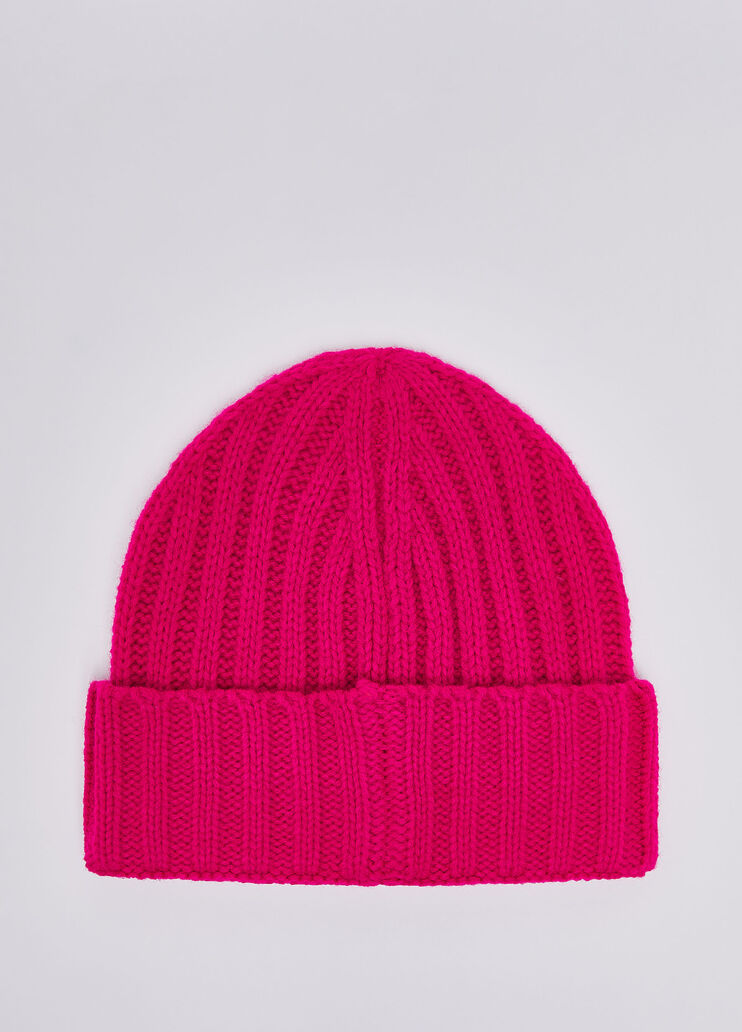 Knit Hat with Rhinestones bright pink Liu Jo - medium