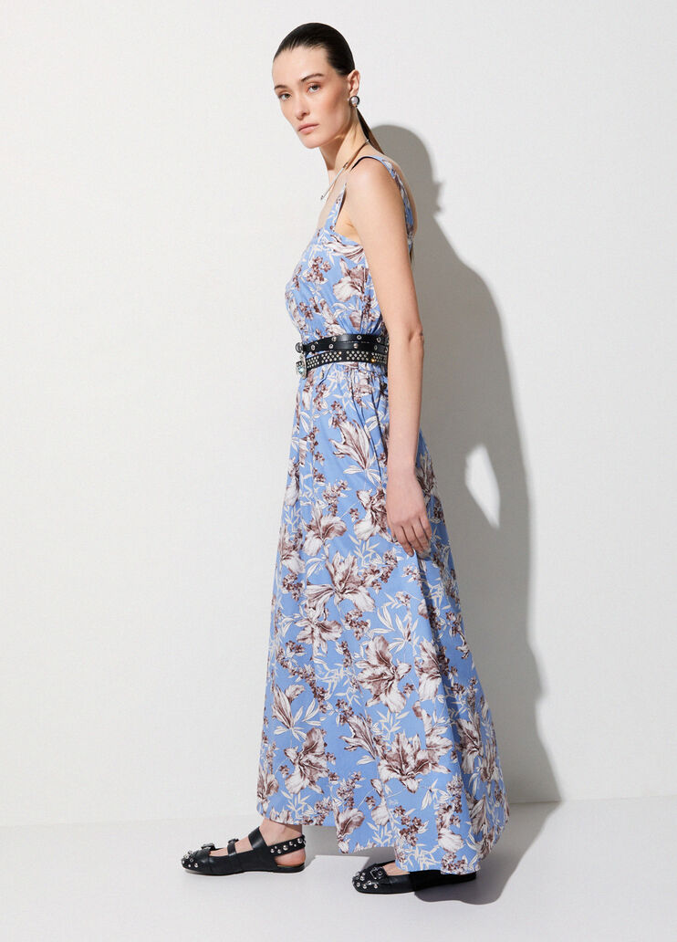 Long poplin dress light blue with print Liu Jo - medium